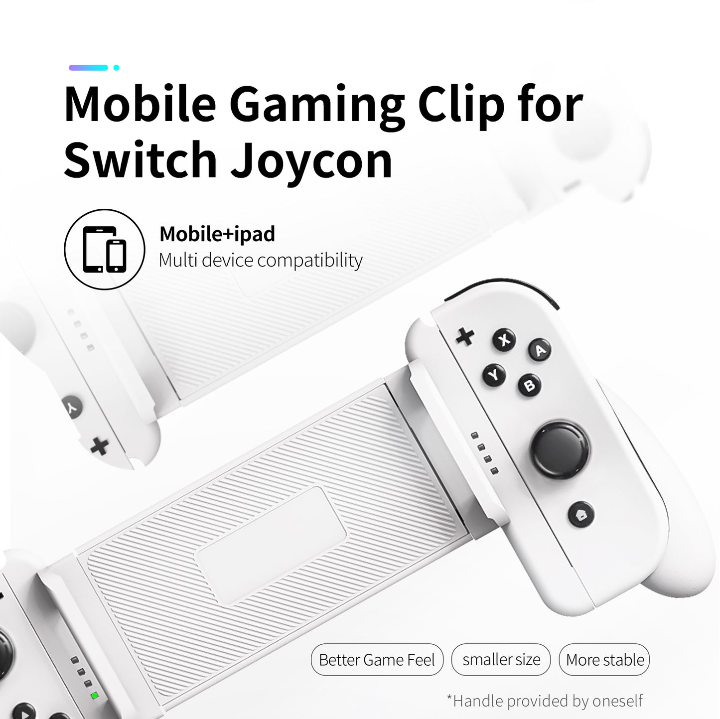 Phistone Switch Joycon Gaming Holder for iPhone/ipad/Tablets Require iOS16+ Adjustable Controller mount Supports 12-25CM